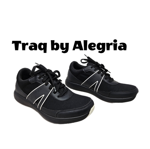 Traq By Alegria Sneakers Mens Sz 41/8 Black Mesh Smart Shoes Slip Resistant - Picture 1 of 12